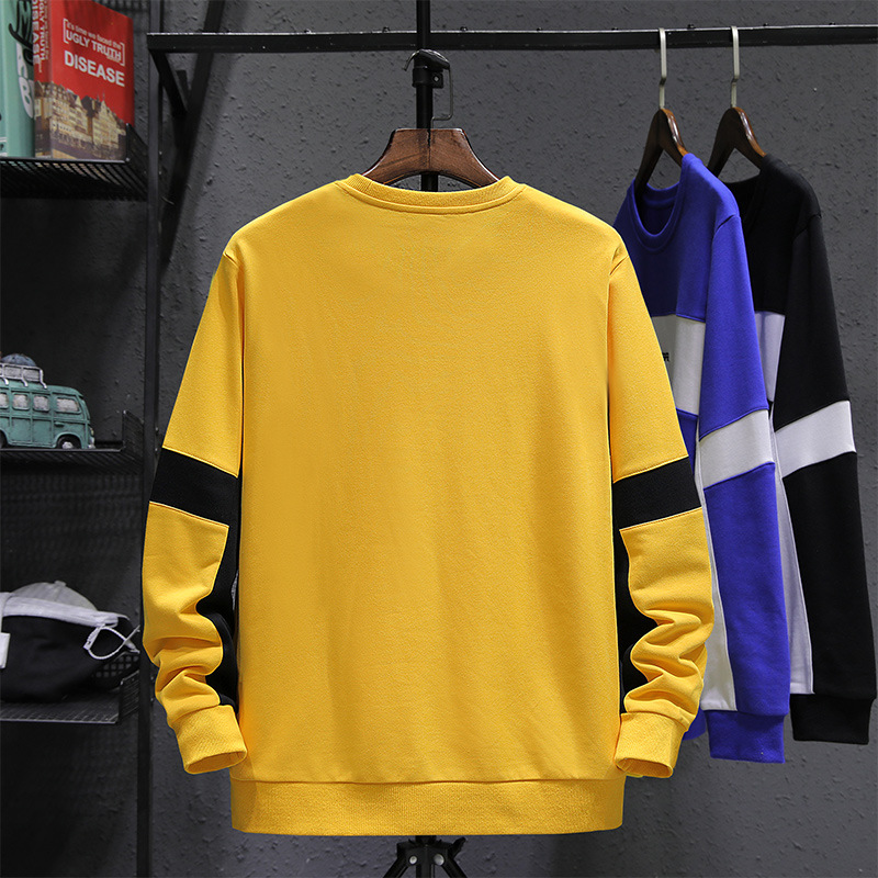 Black and Yellow Colorblock Men's Sweatshirt | Sweatshirt Manufacturers